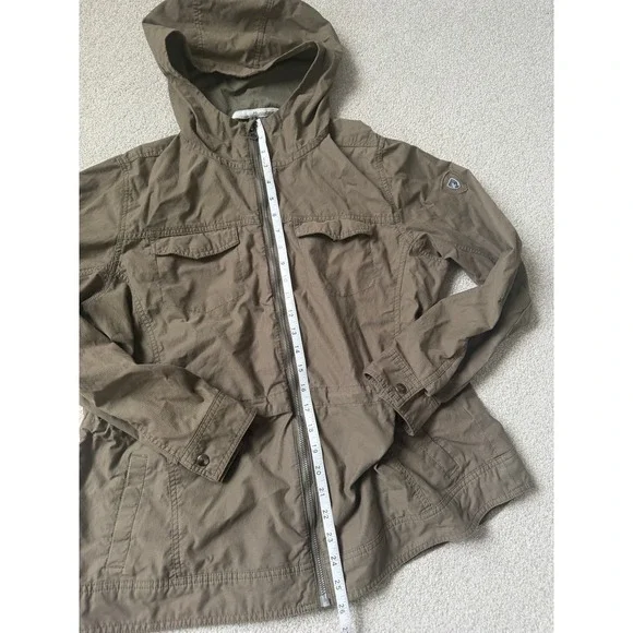 KUHL Stryka Jacket Women Size M Green Brown Hooded Full Zip Gorpcore Utility - Picture 8 of 9